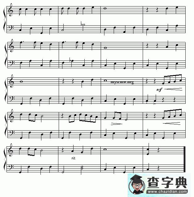 卡布尔·菲舍尔钢琴谱五线谱