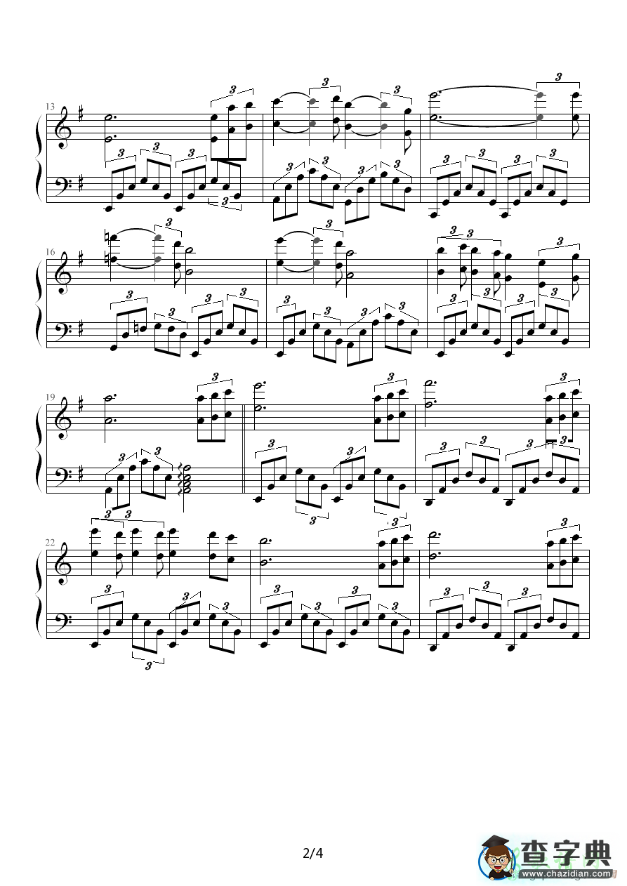 秋夜随想曲钢琴谱五线谱