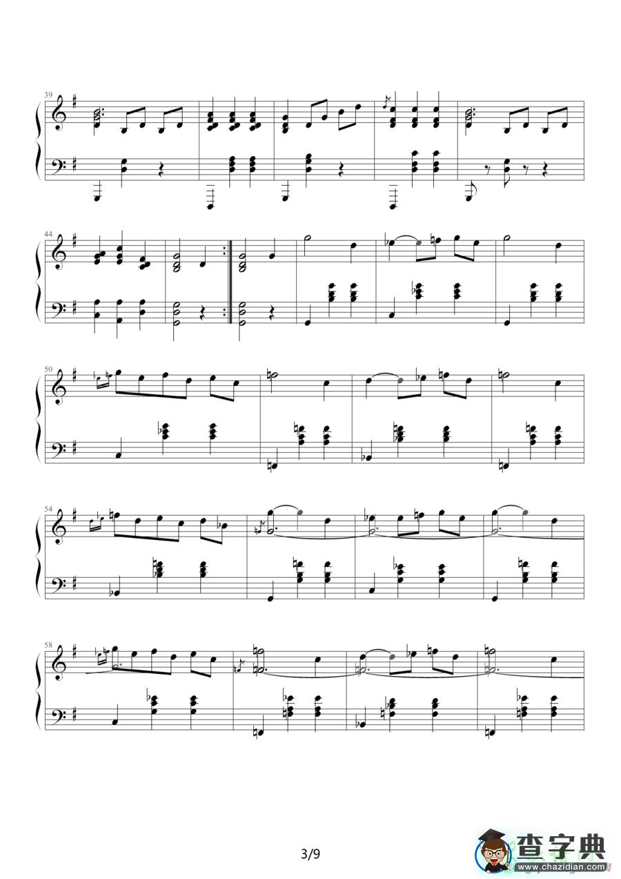 古代小步舞曲钢琴谱五线谱