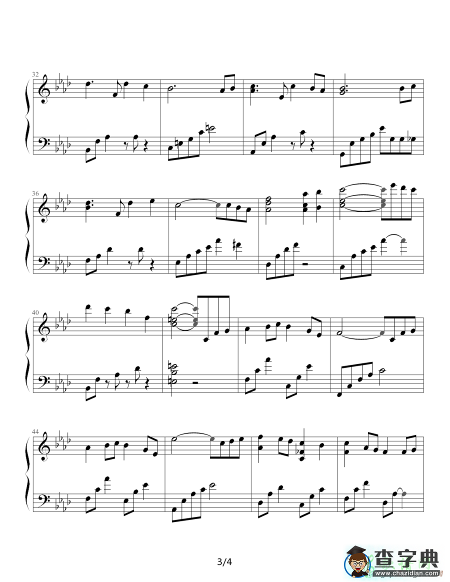 极度放松睡眠音乐钢琴谱五线谱