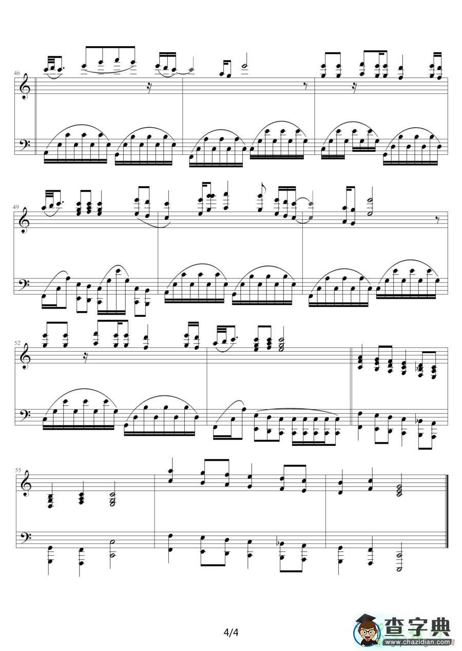 Let it be钢琴谱五线谱