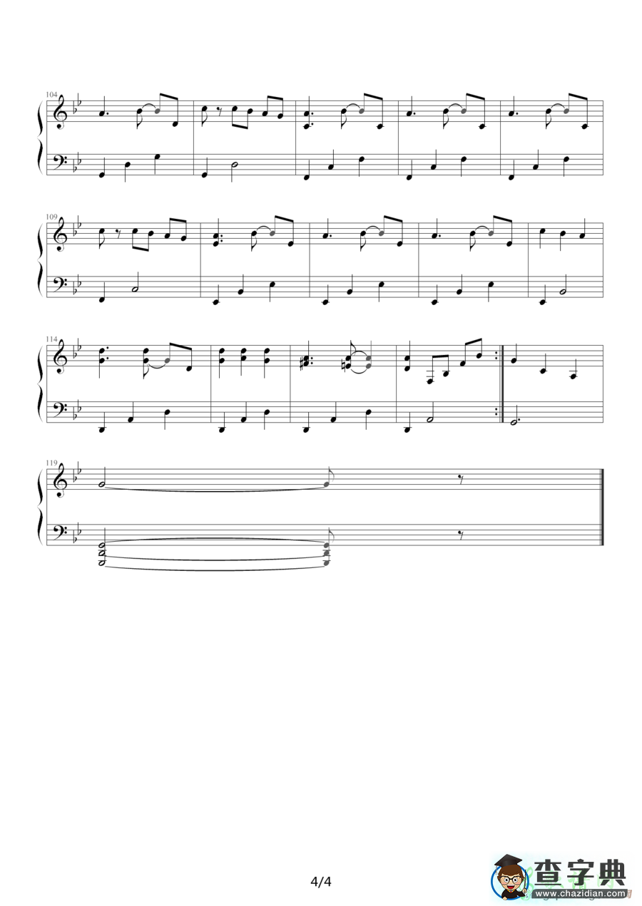 Green sleeves钢琴谱五线谱