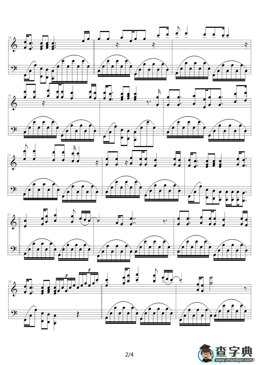 Let it be钢琴谱五线谱