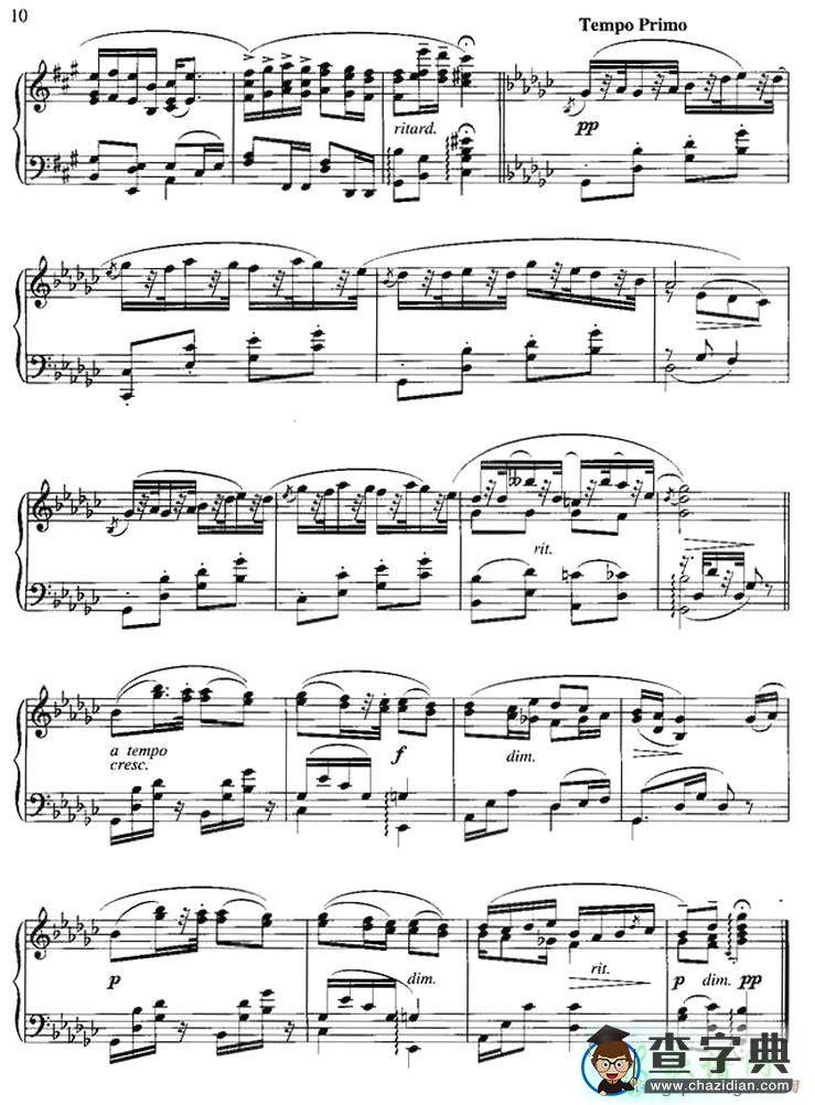 诙谐曲钢琴谱五线谱