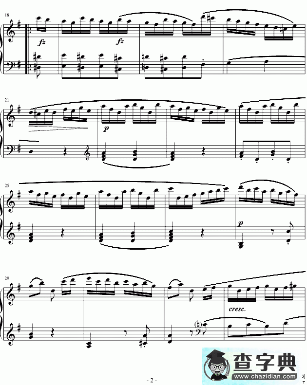 吉普赛回旋曲钢琴谱五线谱
