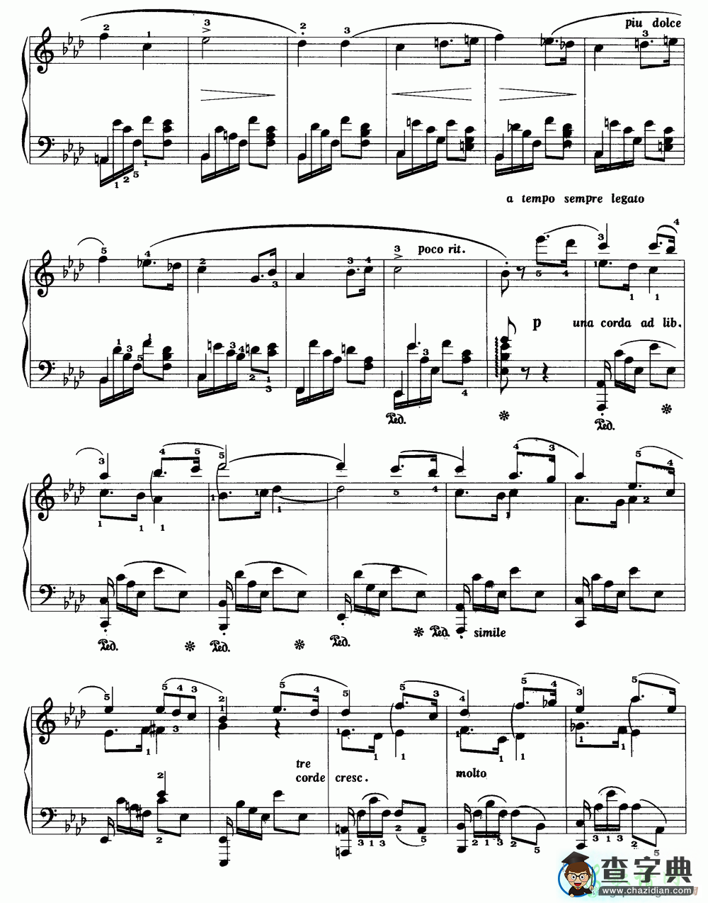 无词浪漫曲钢琴谱五线谱