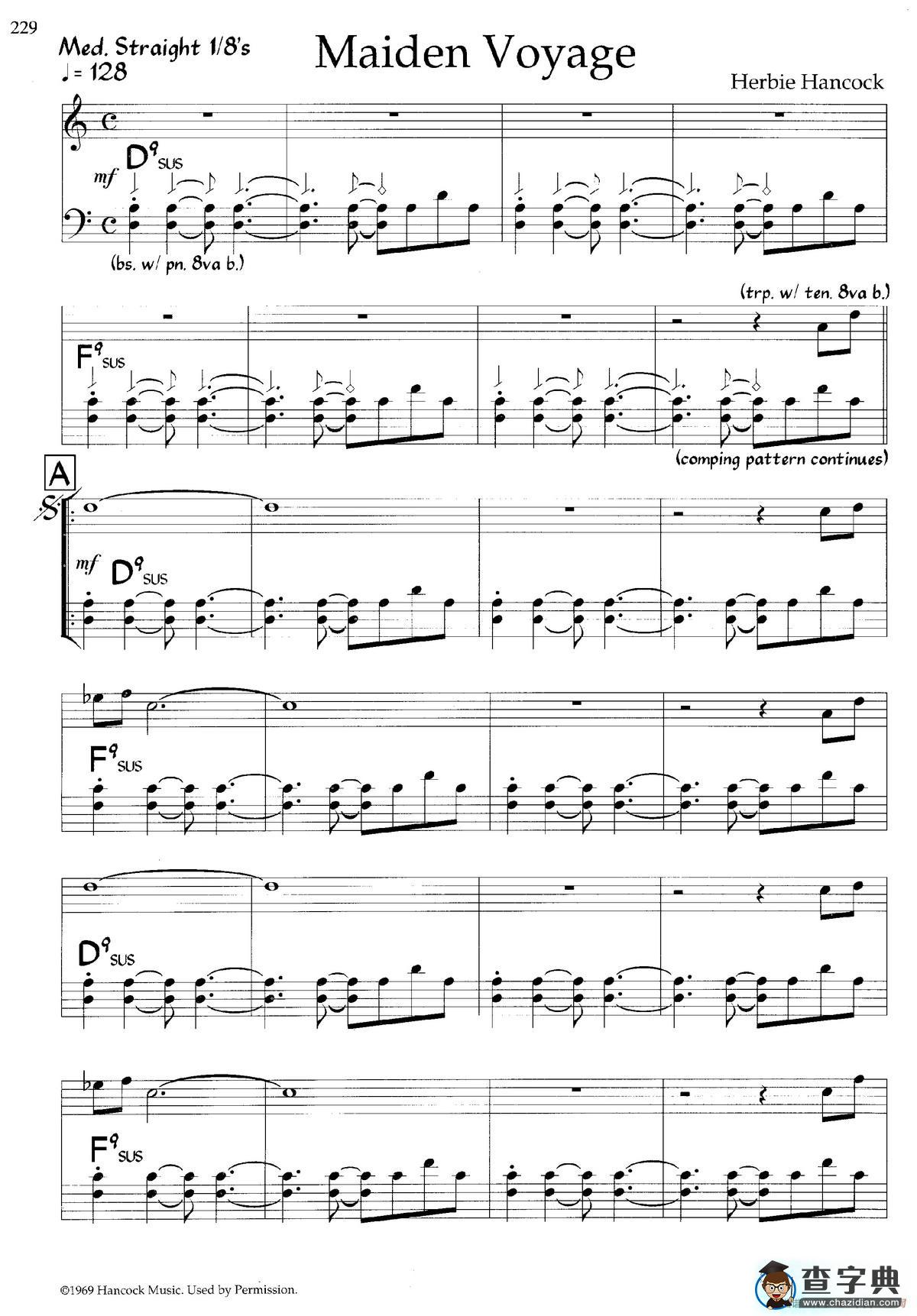Maiden Voyage（爵士钢琴曲）钢琴谱