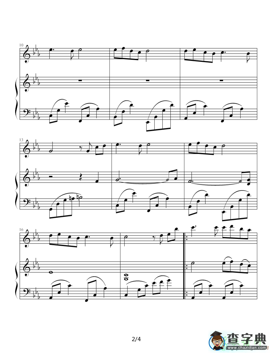 Song From A Secret Garden钢琴谱五线谱