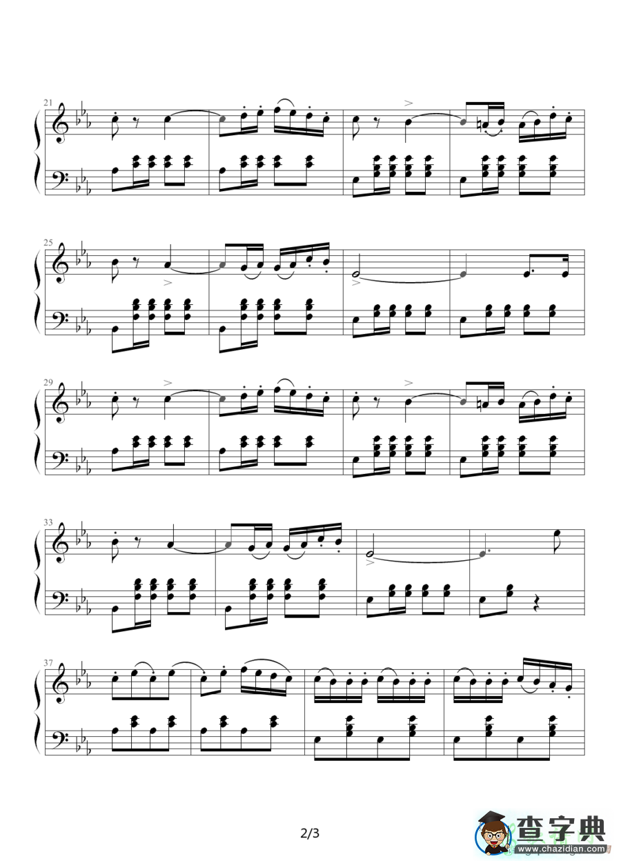 拿波里舞曲钢琴谱五线谱