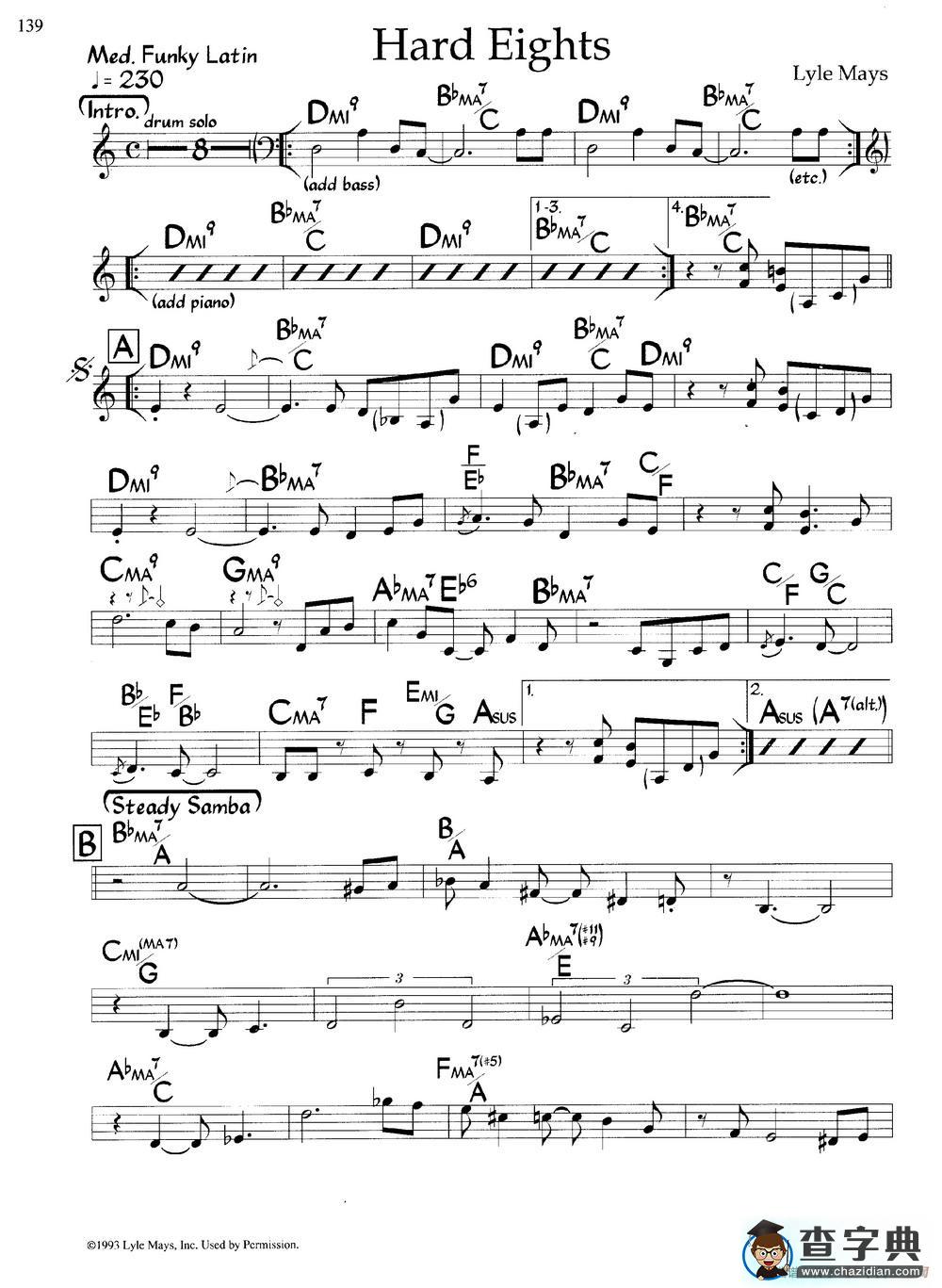 Hard Eights（爵士钢琴曲）钢琴谱