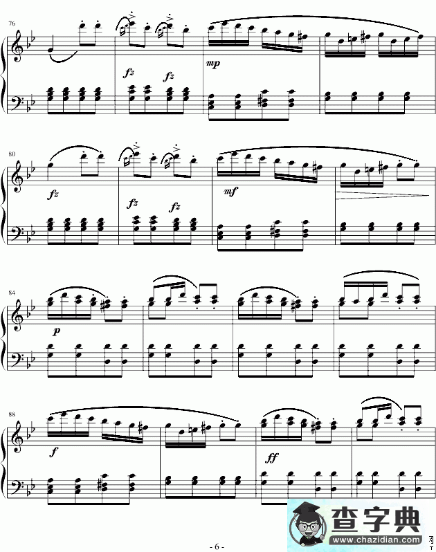 吉普赛回旋曲钢琴谱五线谱