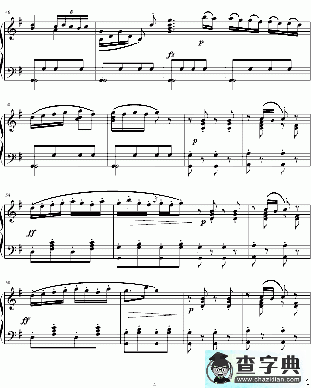 吉普赛回旋曲钢琴谱五线谱