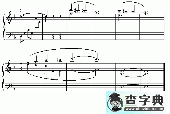 山楂树钢琴谱五线谱