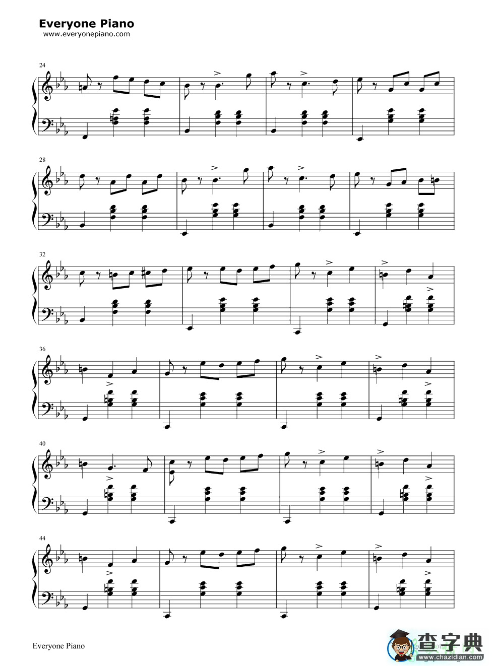 降E大调圆舞曲钢琴谱降E大调圆舞曲钢琴简谱