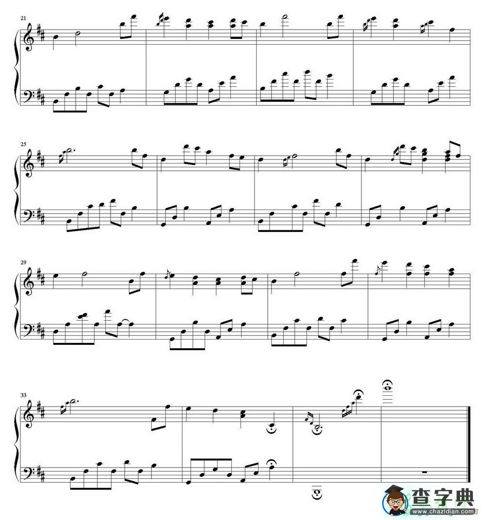 夜的钢琴曲三十一钢琴谱五线谱