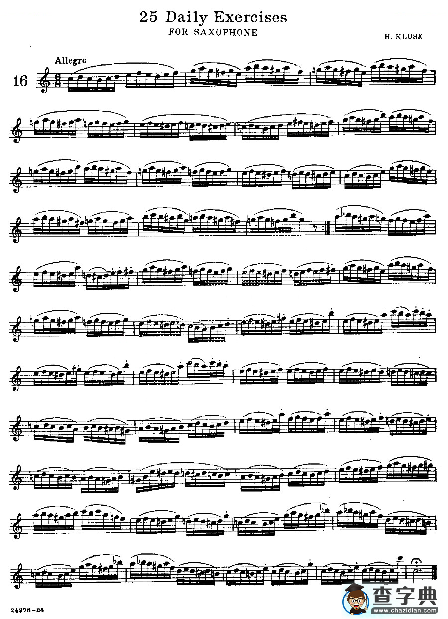 25 Daily Exercises 之16萨克斯谱
