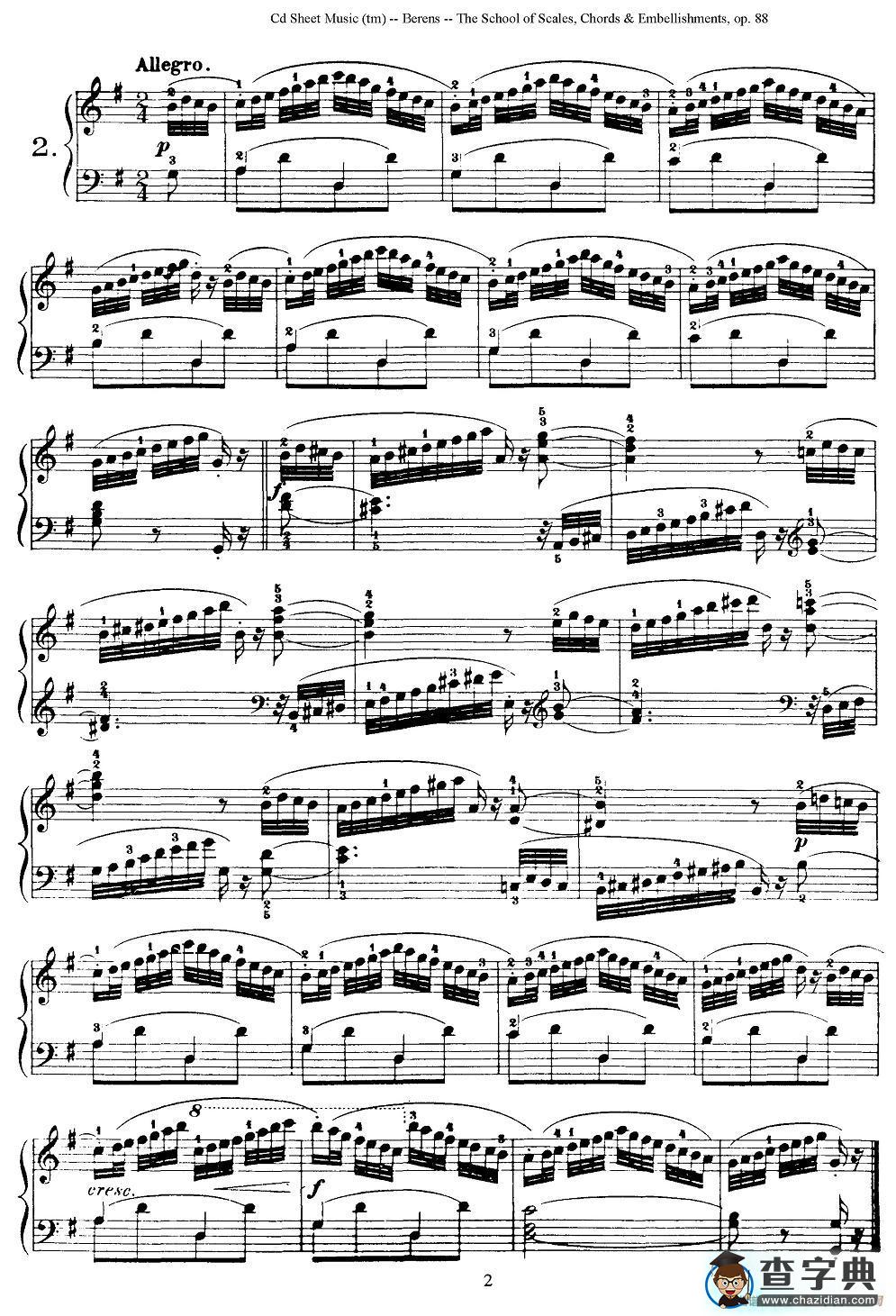贝伦斯28首钢琴（和弦及装饰音）练习曲（1—5）钢琴谱
