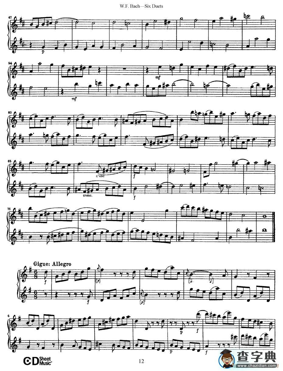 Six Duets（6首二重奏）（2）萨克斯谱