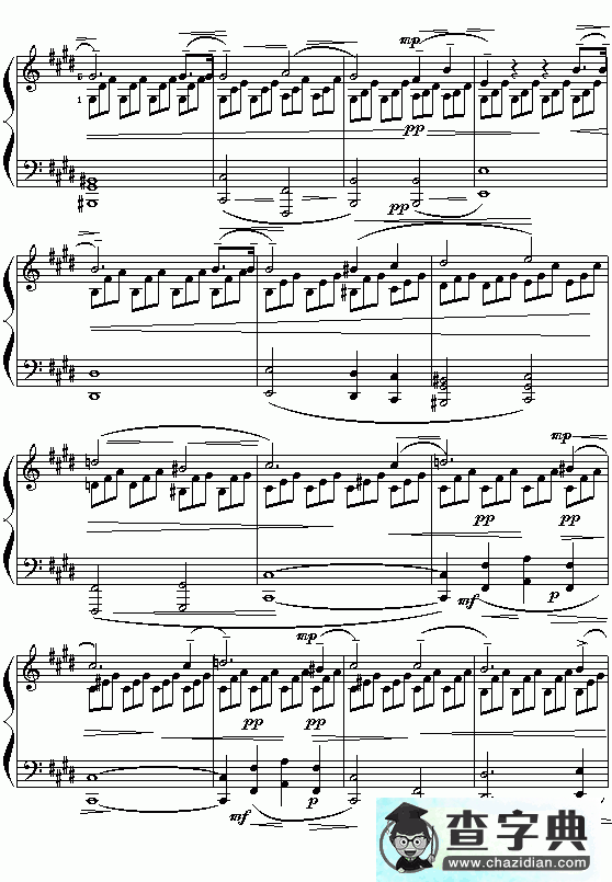 月光奏鸣曲钢琴谱五线谱
