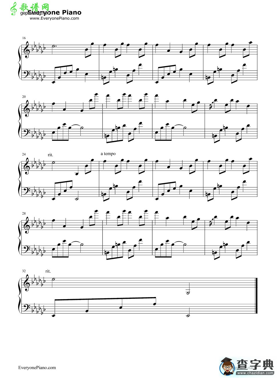 夜的钢琴曲30钢琴谱_石进