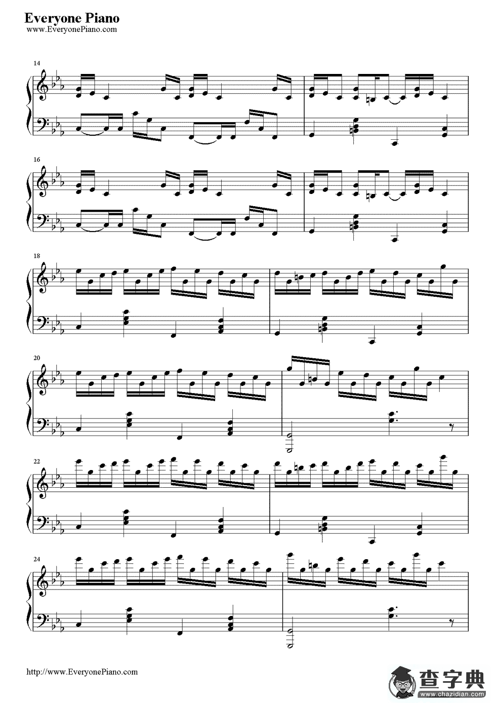 克罗地亚狂想曲钢琴谱高清完整