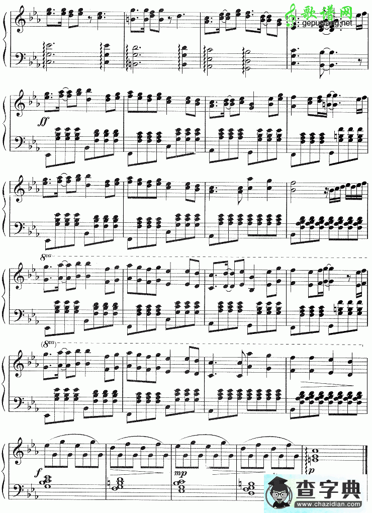 白色恋情钢琴谱 日剧《白色之恋》主题曲