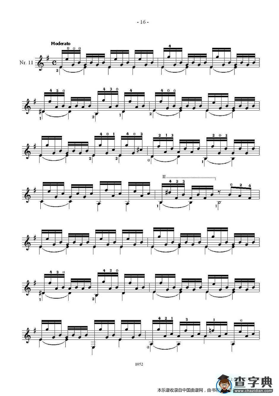 索尔·克斯特26首练习曲之11——15吉他谱