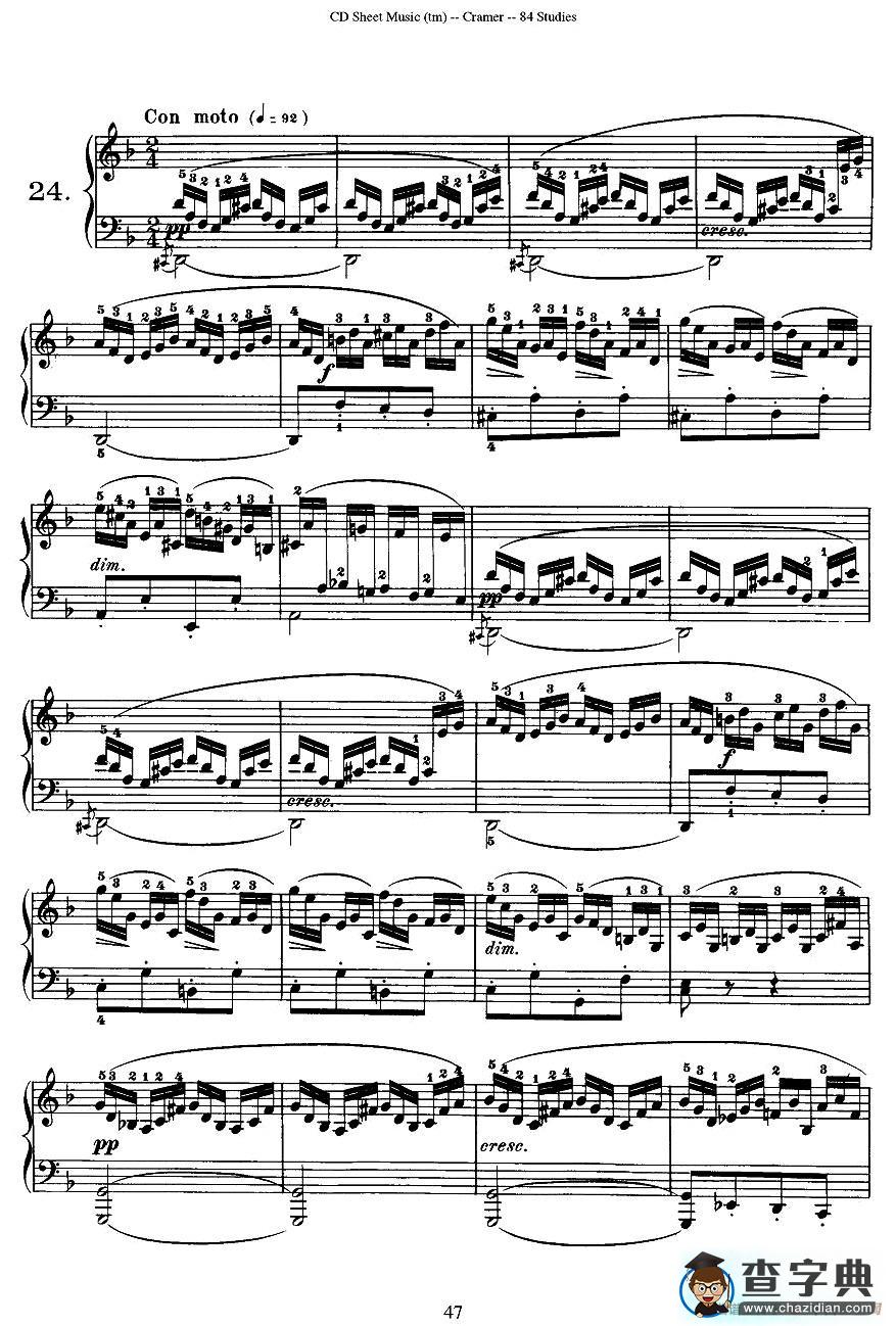Cramer - 84 exercices（21—25）（克拉莫84首钢琴练习曲）钢琴谱