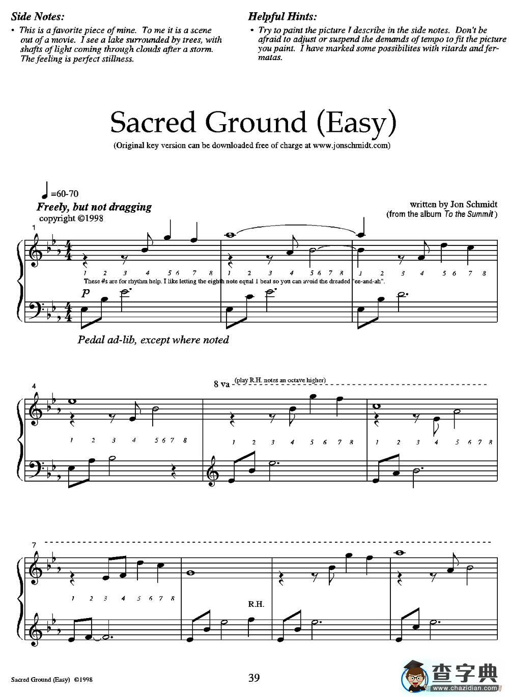 Sacred Ground（Easy）钢琴谱