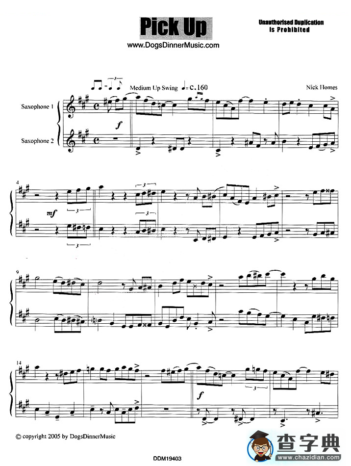 Pick Up（二重奏）萨克斯谱