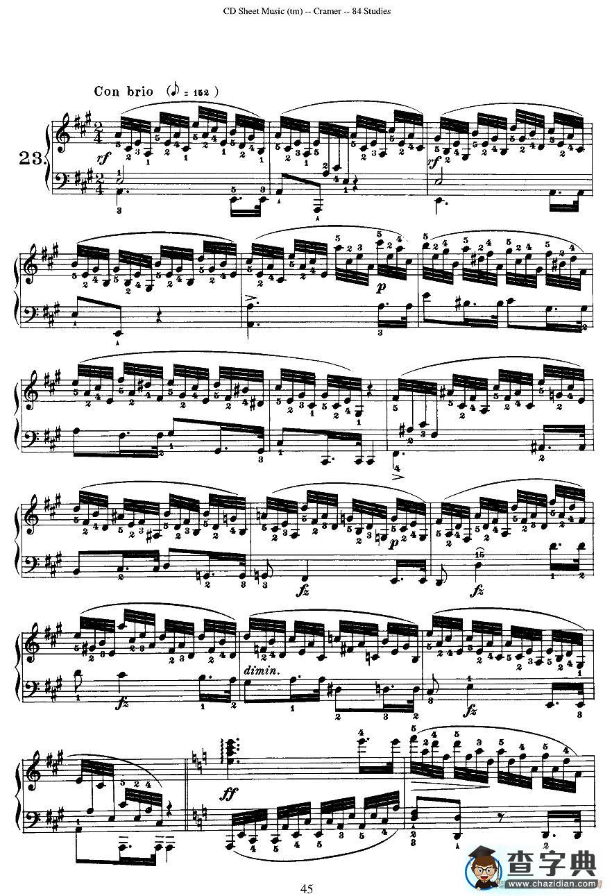 Cramer - 84 exercices（21—25）（克拉莫84首钢琴练习曲）钢琴谱