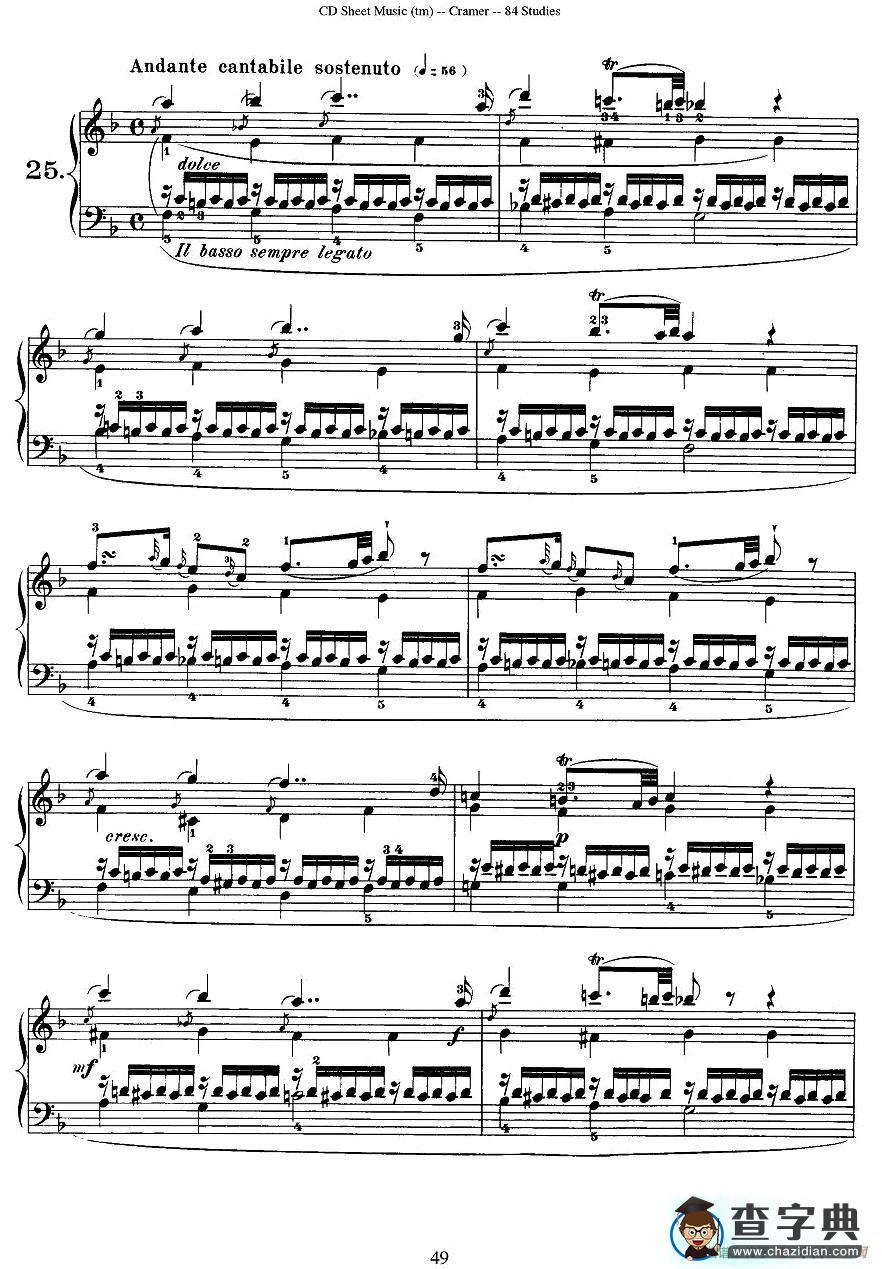Cramer - 84 exercices（21—25）（克拉莫84首钢琴练习曲）钢琴谱