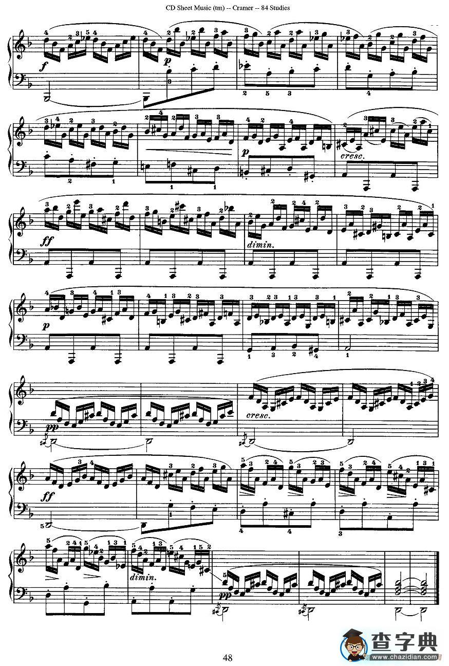 Cramer - 84 exercices（21—25）（克拉莫84首钢琴练习曲）钢琴谱