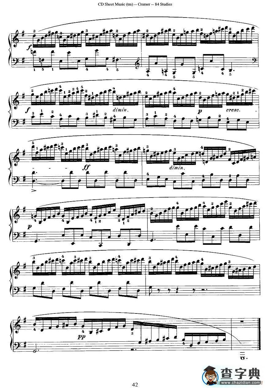 Cramer - 84 exercices（21—25）（克拉莫84首钢琴练习曲）钢琴谱