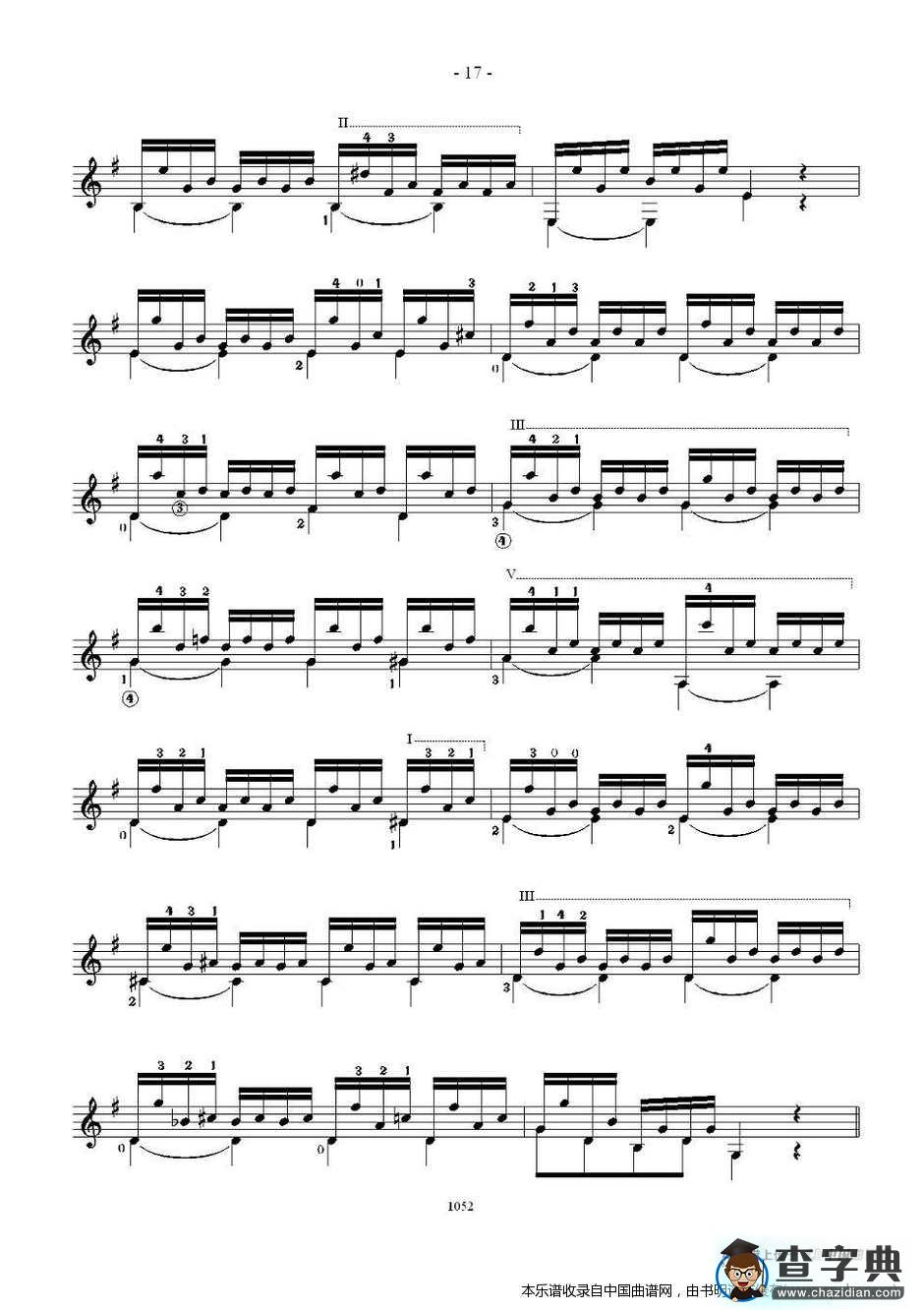 索尔·克斯特26首练习曲之11——15吉他谱