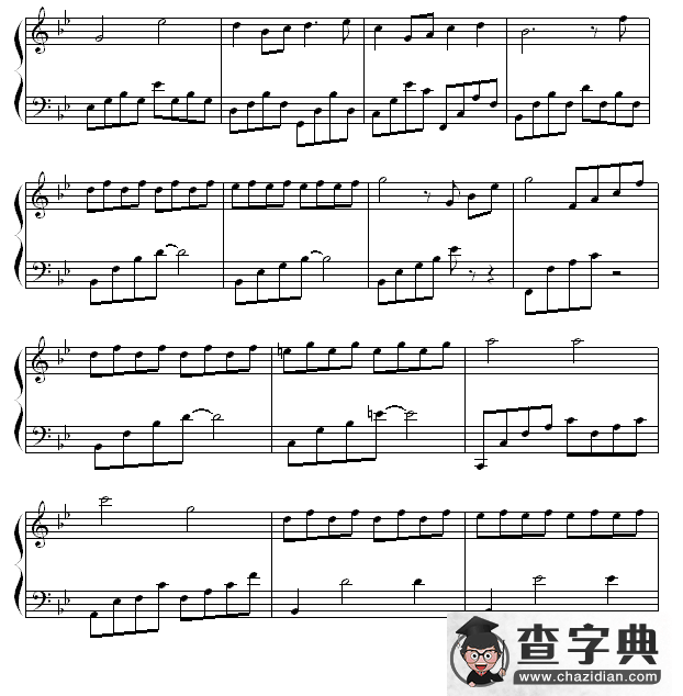 彩虹之上 （美国电影《绿野仙踪》选曲）钢琴谱