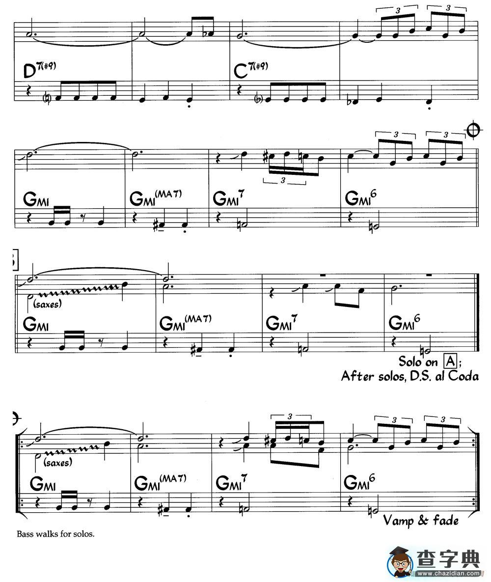 Blues For Yna Yna（爵士钢琴曲）钢琴谱