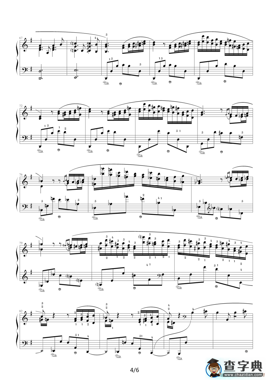 G大调夜曲，Op.37,No.2（肖邦第12号夜曲）钢琴谱