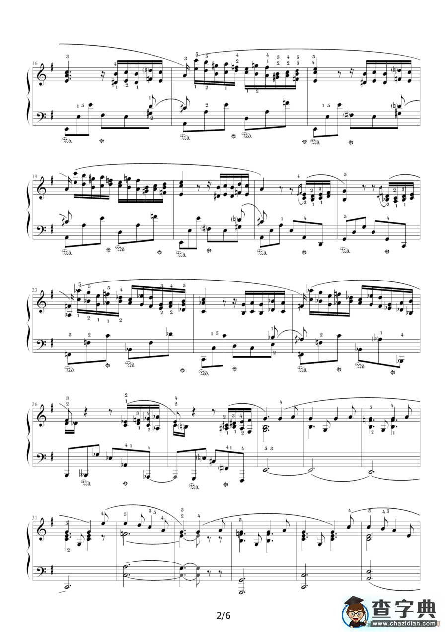 G大调夜曲，Op.37,No.2（肖邦第12号夜曲）钢琴谱