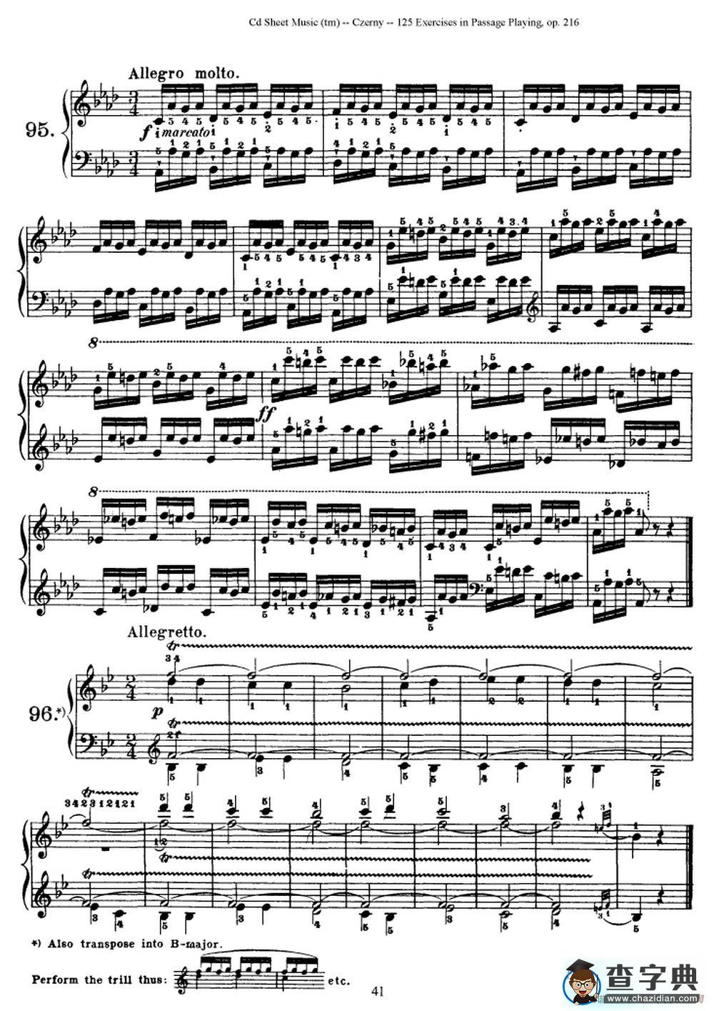 125 Exercises in Passage Playing Op.261（车尔尼125首钢琴短乐句练习曲（95——111））钢琴谱