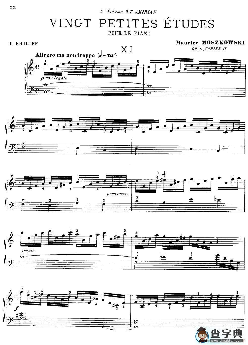 20 Petites Etudes, Op.91（20首小型练习曲）（11）钢琴谱