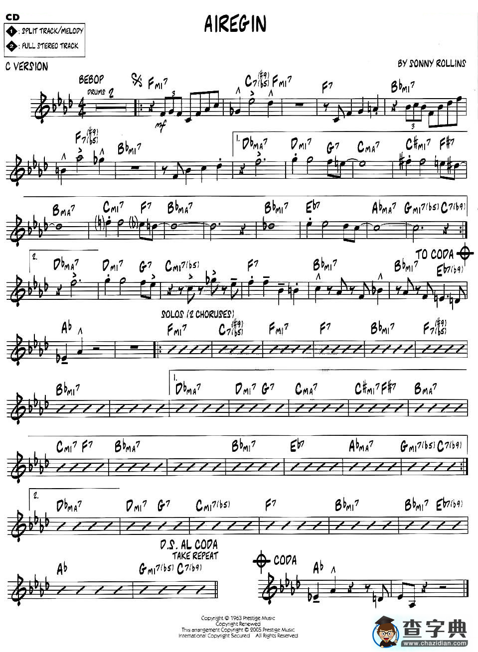 AIREGIN（jazz系列萨克斯谱）萨克斯谱