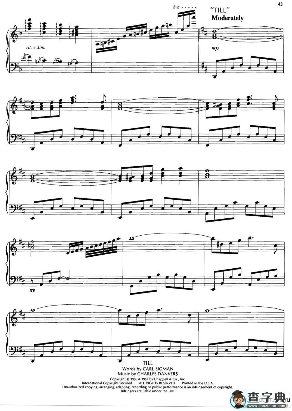 MEDLEY（La Mer（Beyond the Sea）-Yesterday-Till）钢琴谱