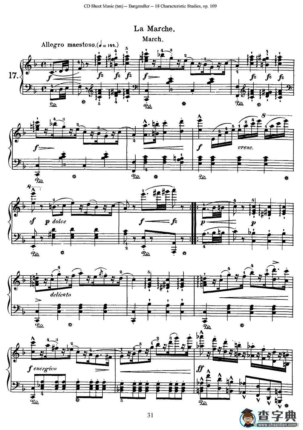 Burgmuller - 18 Characteristic Studies（17）钢琴谱