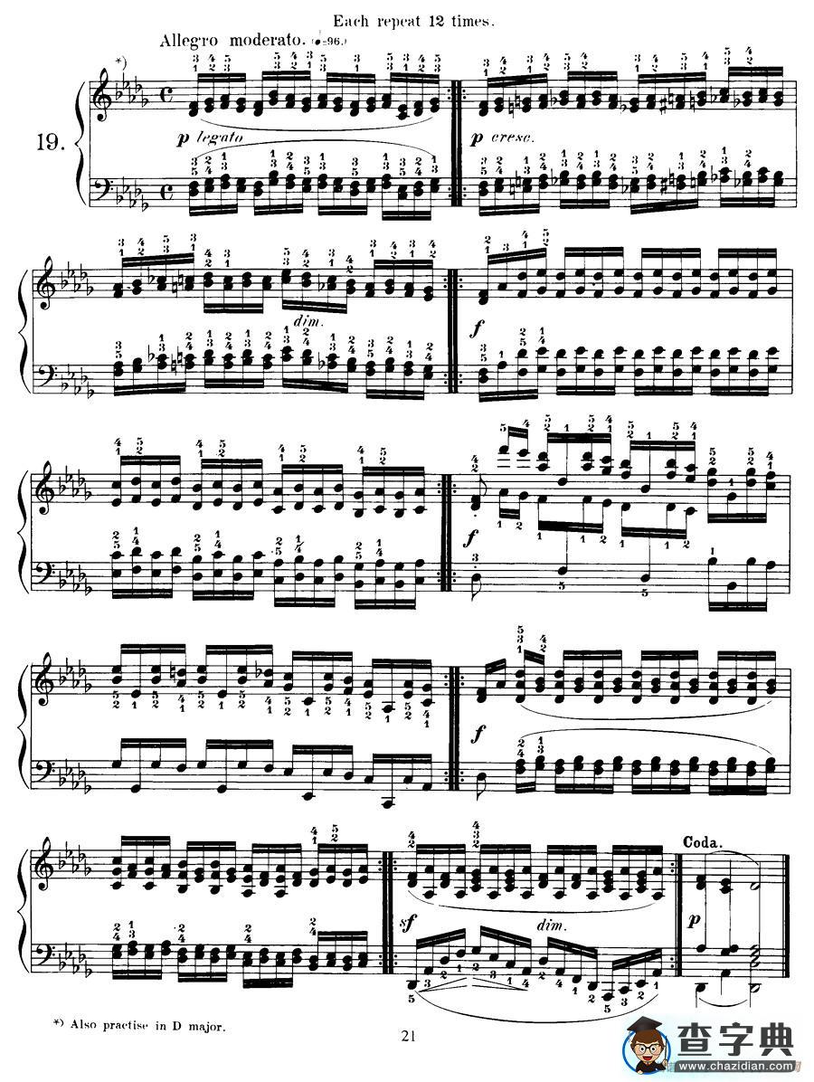 Czerny - 40 Daily Exerci Op.337（16—20）（40首日常训练曲）钢琴谱