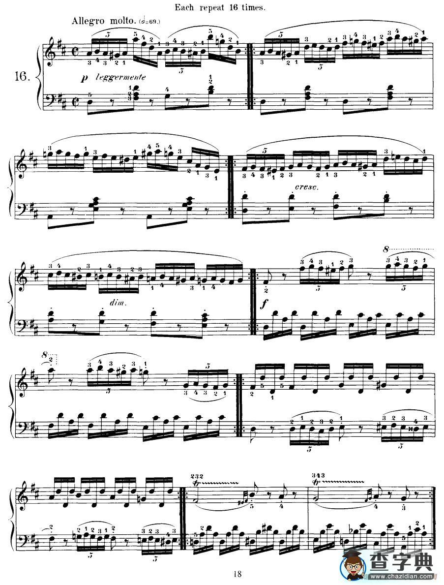 Czerny - 40 Daily Exerci Op.337（16—20）（40首日常训练曲）钢琴谱