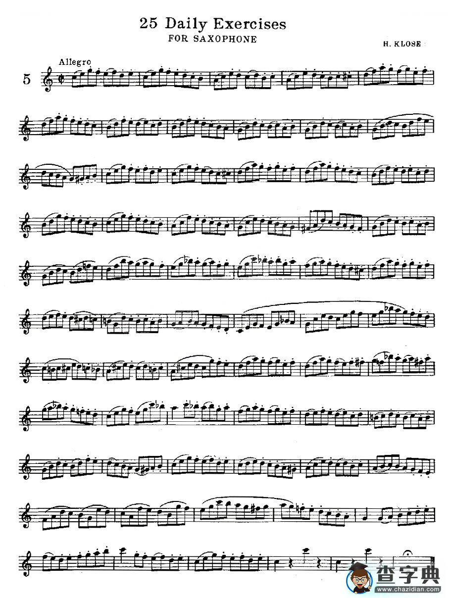 25 Daily Exercises 之5萨克斯谱