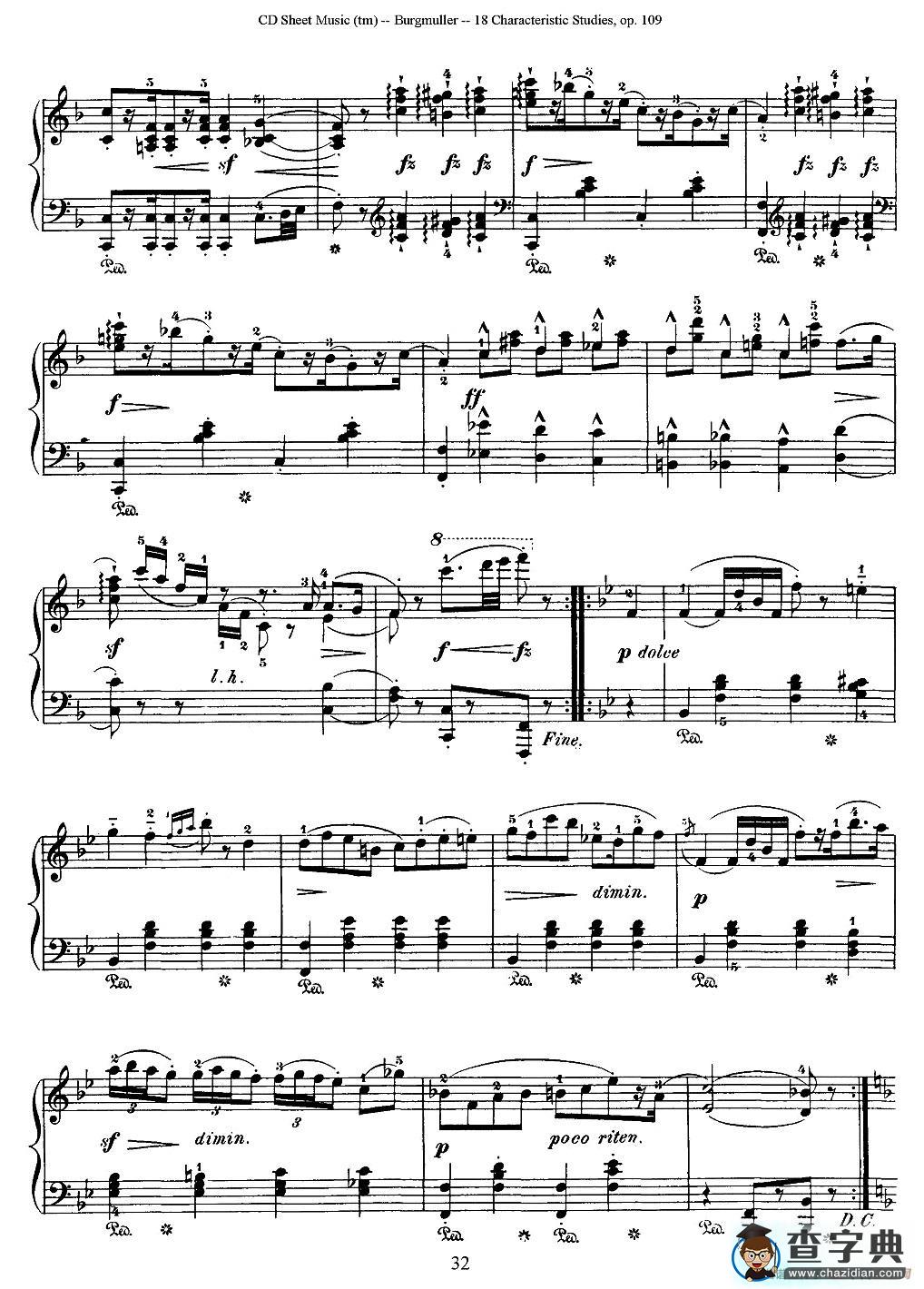 Burgmuller - 18 Characteristic Studies（17）钢琴谱