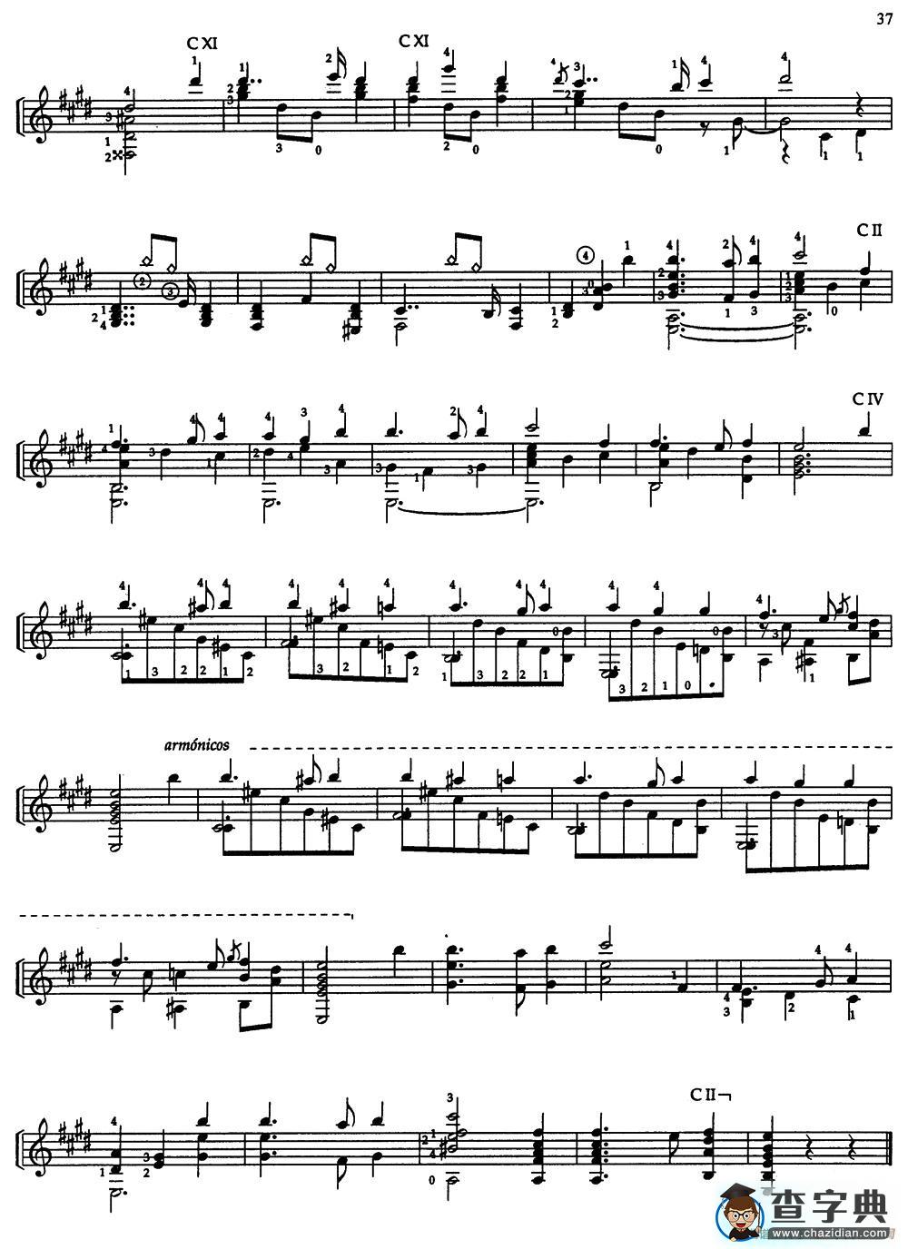 Joaquin Rodrigo Music for Guitar（罗德里戈吉他音乐P36-37）（古典吉他）吉他谱
