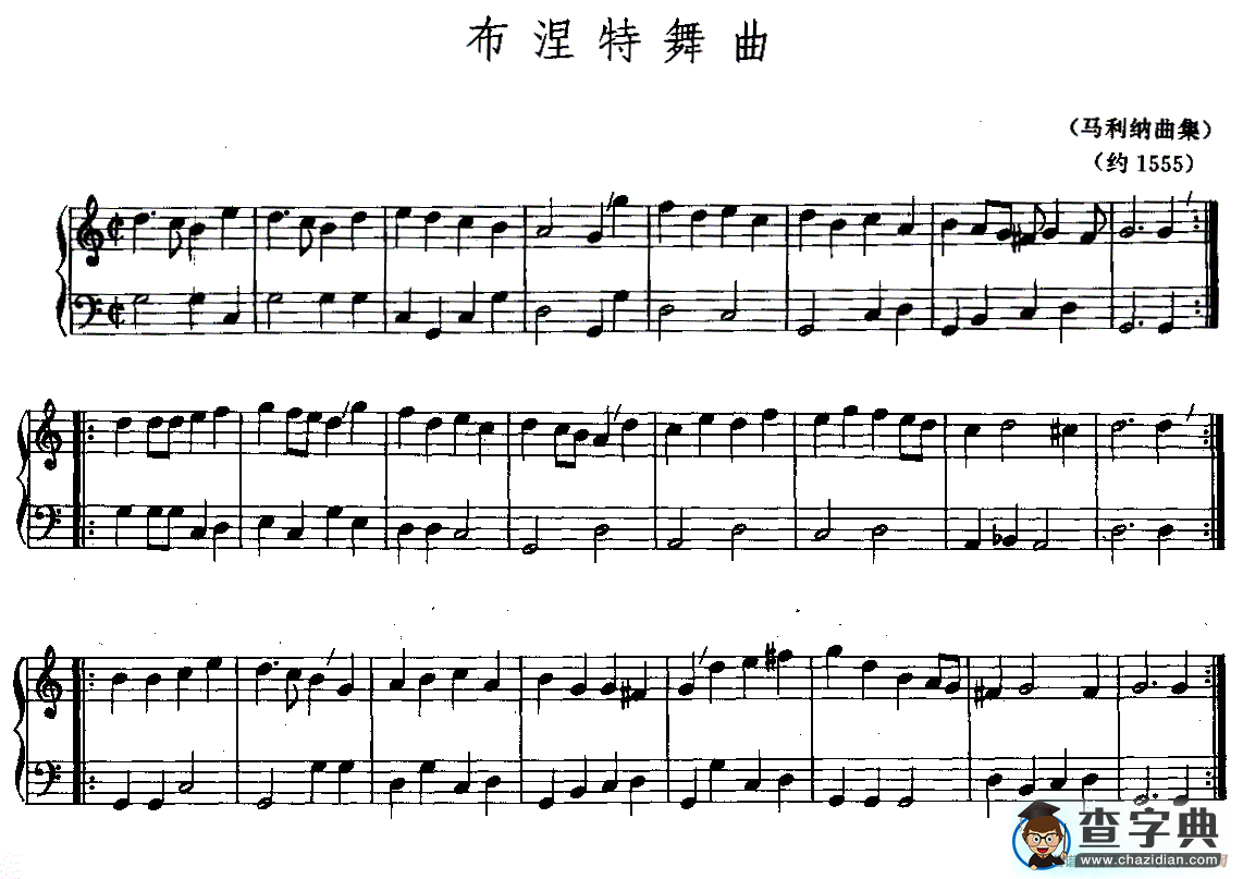 布涅特舞曲钢琴谱